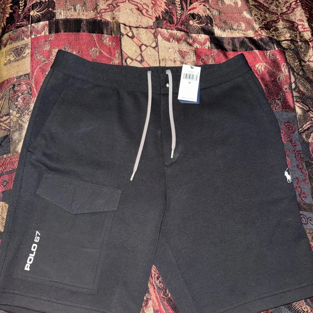 Polo Ralph Lauren Double-Knit Water Repellent Black/Reflective Cargo Shorts